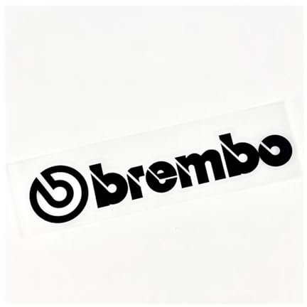 Brembo Motorcycle Sticker (1PC) - Waterproof Vinyl Brake Caliper Decals - High-Temp Resistant Sunscreen Decoration for Motorbikes & Cars - Official Style Lettering Stickers(CH-BRE-Black-G,15x3.8CM(S))