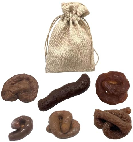 KUMSODE Fake Kacke, 6pcs Kackhaufen Scherzartikel Fake Scheiße Kackwurst Scheißhaufen KOT, Ganz Große Kacke Scheiße Tricky Toys Prank Requisiten mit Drawstring Tasche für Halloween April Fools