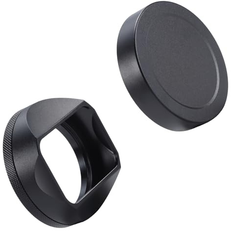 Metal Lens Hood Shade with Lens Cap for Nikkor Z 40mm F2，for Nikkor Z 28mm f/2.8，Compatible with 52mm UV Filter (Aluminum Alloy-Black)