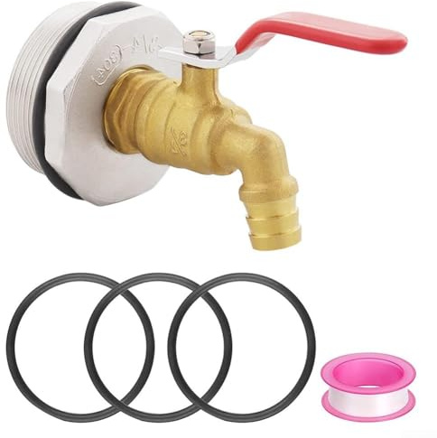 Drum Faucet 34 Messinghahn mit Dichtung Für 55 Gallonen Auslauf Wasserabgabe Hochwertiges Messing Edelstahl Auslaufsicheres Ventil Einfache Montage Für Kunststoff und Stahltrommeln Lagerbedarf