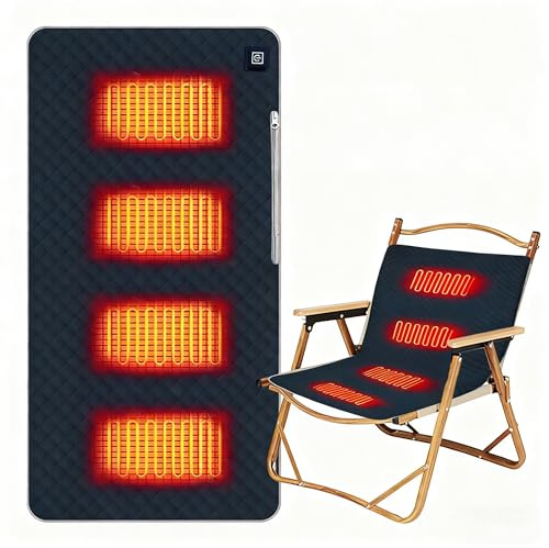 Beheiztes Sitzkissen, 45 x 90 cm Stadion Sitzkissen Beheizt mit 3 Heizstufen, Elektrisch Beheizbare Heizkissen Wärmekissen, USB Beheiztes Heizkissen für Stadion Ausflug Camping Bürostuhl Sofa