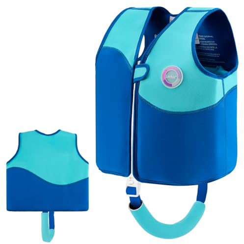 Lechin Schwimmweste Kinder für 11~15kg (1~2 Jahre), Blaues Farbblockierung