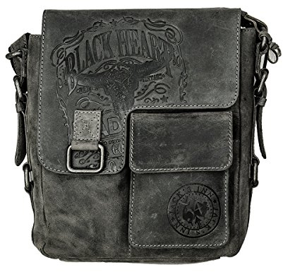 JACK'S INN 54 Tasche: Bad Ass Umhängetasche schwarzes Vintage Leder