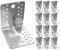 OMIDEAS 12 x Angle Brackets (105 x 105 x 90 x 2.5) Heavy Duty Corner Sleeper Bracket with Beading Timber Wood Metal Joining Fixing L Galvanised Steel Sheet Connector