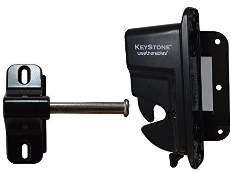 Weatherables Keystone Loquet de portail en zinc moulé sous pression 1 face verrouillable à clé – Loquet de portail robuste avec serrure de portail auto-verrouillable – Fabriqué pour une installation