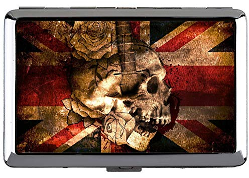 Yanteng Zigarettenetui King Size, Totenkopf Totenkopf Messer Schutz Credit Visitenkarte Halter Fall Aufbewahrungsbox