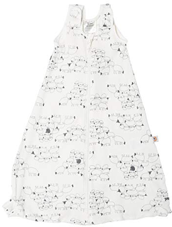 Ergobaby Baby-Schlafsack Sommer mit Füßen Gurtschlitz 0.5 TOG Baumwolle Sommerschlafsack On The Move Sheep, 6-18 Monate