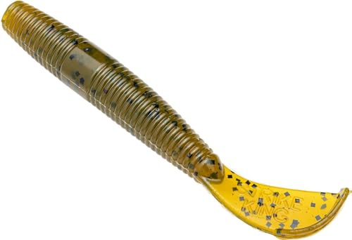 Strike King (RGNCUTR-46) Rage Ned Cut-R Worm Fishing Lure, 46 - Green Pumpkin, 3, Exclusive Tail Design