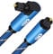 EMK 360 Degree Swivel Optical Audio Cable - Right Angle Toslink Cable for Soundbar, TV, PS4-5M Digital Fiber Optic Cord with Adjustable Rotating Plug (Blue)