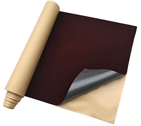 45 x 254 cm selbstklebender Samtstoff, selbstklebende Samtbeflockung für Schmuckschatullen, Schubladenfutter, Dekoration (Schokolade Dunkelbraun)