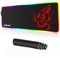 RGB Gaming Mouse Pad, Soft Extra Large LED Mouse Pad with 15 Lighting Modes,Anime Dragon Mouse Pad Mat,Smooth Surface Waterproof Gamer Mouse Pad for Computer 31.5 X 12 Inch (Red)