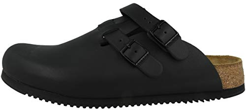 BIRKENSTOCK Zuecos Kay SL unisex para adultos, piel natural, normal, Negro 1018227, 45 EU