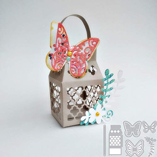YunTrip Metall-Stanzformen, Schmetterlings-Box, Blumenlaterne, Stanzschablonen für DIY, Scrapbooking, Fotoalbum, dekoratives Papier, Basteln, Kartenherstellung