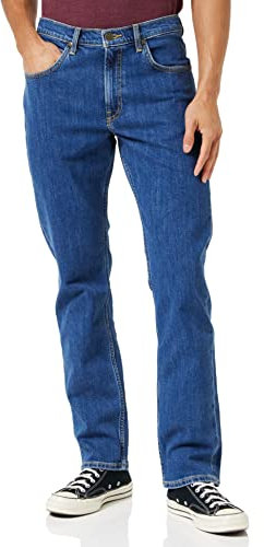 Lee Men's BROOKLYN STRAIGHT Jeans, MID STONEWASH, 36W / 34L
