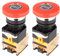 Gebildet 2uds 12V/ 24V/ 48V/ 220V 10A Seta Roja Interruptor de Botón de Parada de Emergencia 22mm NO NC Interruptores de Botón