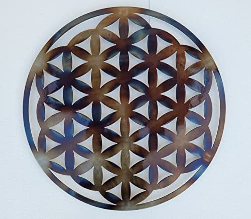 MetalArtWallDecor Wanddeko Blume des Lebens Metall 60 cm