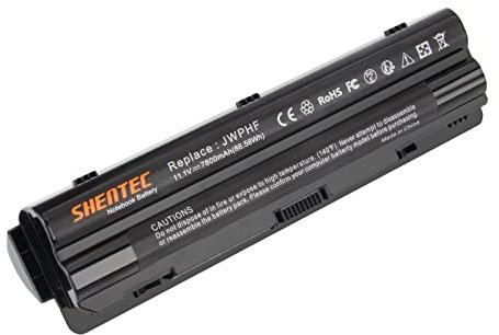 Shentec JWPHF R795X Batterie pour Dell XPS 17 L702X L701X 15 L502X L501X 14 L401X 08PGNG 0R4CN5 312-1123 312-1127 453-10186 0J70W7 P11F WHXY3 11.1V 7800mAh