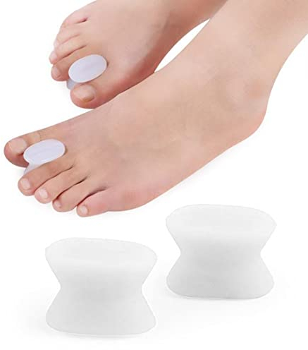 LEDSHLIU Separador de dedos de 4 piezas, enderezador de dedos de silicona, cubre de manera efectiva los puntos de presión de los dedos (blanco)