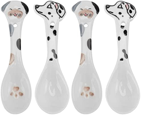 POPETPOP 4pcs Dog Feeding Spoons Ceramic Food Scoops for Pet Supplies for Household Use As Stirring Scoops for Pet Dog