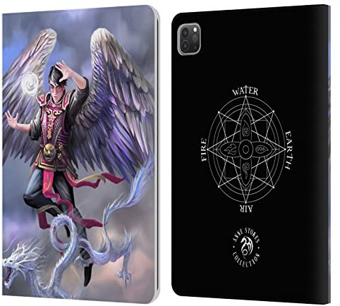 Head Case Designs Offizielle Anne Stokes Air Dragon Männliche Elementare Leder-Wallet-Hülle Kompatibel mit Apple iPad Pro 11 2020/2021 / 2022