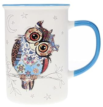 KIUB Mug avec des animaux - motif chouette- matière porcelaine fine - contenance 360ML