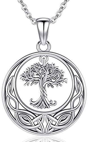 Friggem Baum des Lebens Kette 925 Sterling Silber Keltischer Baum des Lebens Anhänger Halskette Schmuck für Damen Mutter Mädchen (Baum des Lebens)