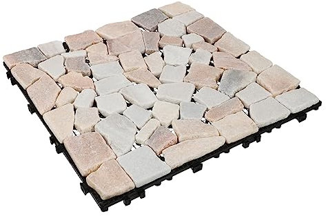 DOITOOL 1pezzi Pavimento Pietra Naturale Anticorrosivo Per Interni Ed Esterni Piastrelle Interbloccabili Per Balcone Giardino e Bagno Design Semplice e Resistente Facile Da Pulire e