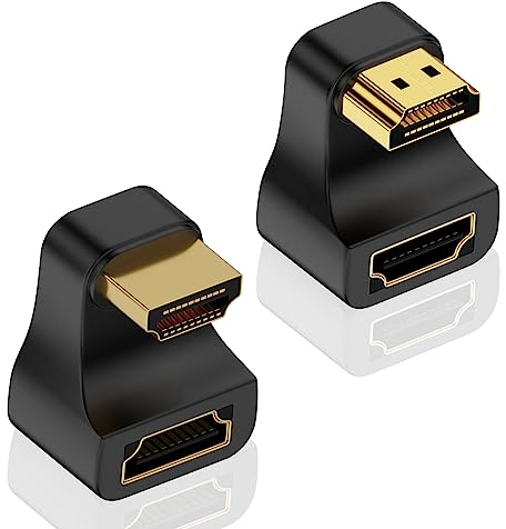 Duttek 180 Degree HDMI Adapter and 270 Degree HDMI2.1 Adapter, 8K U Shaped HDMI Male to Female Extender Adapter 48Gbps 8K@60Hz UHD2.1 3D, for HDTV Monitor Projector Laptop PC