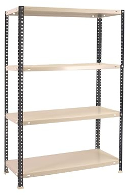Simonrack Schwerlastregal, Lagerregal, 150x80x40 Metallregal, Kellerregal, Biegestelle 100 kg, 4 Fachböden, Anthrazit/Weiss - Comfort