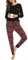 Vlazom Femme Ensembles de Pyjama Doux Pyjama Manche Longue Femme Col Rond Confortable Pantalon à Carreaux de Ensemble d'intérieur 2 Pièces pour Noël Automne Hiver,S,A-Noir