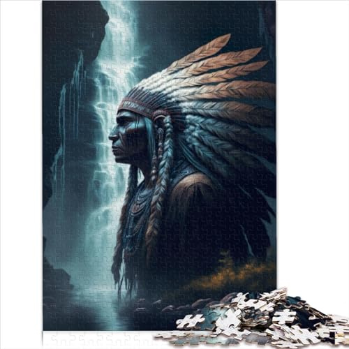 Collection Jigsaw Puzzle 1000 Piece Native American Chief Cardboard Puzzle adults and children Stress Reliever Staycation Kill time 1000pcs（26x38cm）