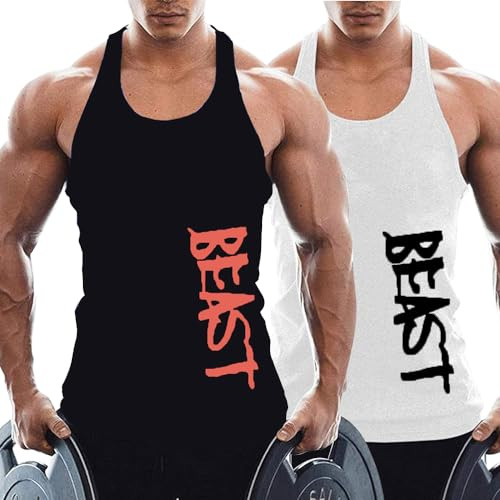TX Apparel Herren Tanktop Beast Gym Stringer Shirt Baumwolle…