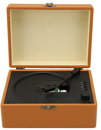 Lettore CD Valigia Vintage, Lettore CD Bluetooth retrò Ricaricabile con Doppio Altoparlante HiFi, Porta USB Jack per Cuffie, Lettore CD con Telecomando Portatile per
