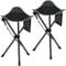 REDCAMP 56 cm High Camping Hoker klappbar Stativstuhl, 2-Pack leichte 3-Beinige Stativstühle für Outdoor Camping Wandern Jagd Angeln, schwarz und grau
