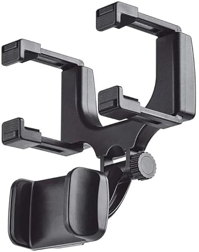Kidmis Telefonhalter für Auto-Rückspiegel, Neu Drehbarer und Einziehbarer Handyhalter, Handy Halterung Auto, Multifunktionale Drehbare Auto-rückspiegel-handyhalterung (A)