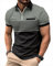 crazy bean Polo a Righe Uomo Manica Corta con Mezza Zip T Shirt Uomo con Collo Slim Fit Polo Maglietta da Lavoro Casual con Falsa Taschino Regalo Uomo