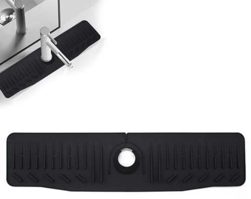 DONGKER Paraspruzzi Lavello Cucina, 24 Tappetino Rubinetto Asciugatura in Silicone per Controsoffitto Drenante Protezione Antigoccia Bagno Cucina