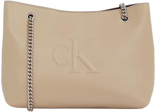 Calvin Klein Damen Umhängetasche Sculpted Chain mit Tragekette
