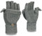 Yaopelky Fingerlose Winterhandschuhe für Damen und Herren, halbe und volle Glitzer-Strick-Fäustlinge Daumen mit Kappe, wandelbarer Thermo-Fäustling, Grau (Daumen mit Kappe), One Size for most adults