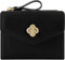 Farcauo Geldbörsen Frauen Portemonnaie Damen Schwarzes Minimalistisches Blumen Design Portemonnaie für Frauen Klein Portmonee mit Ausweisfach und Kartenhüllen