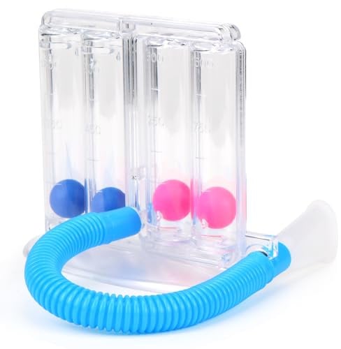 Rierousy Atemtrainer Lungentrainer, Atemtrainer mit 4 Bunten Bällen, Atemtrainer für Sprachtherapie und Lungenfunktion Tiefatemtrainer (4 Kugeln)