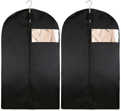 2 Pack Suit Covers for Men with Zipper,Suit Bags for Men,60 * 100 cm Foldable and Dustproof Suits Carriers for Man,Easy to Store,Reusable Clothes covers,Suitable for Coats,Jackets,Pullovers