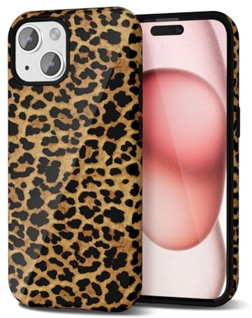 Svanove Cheetah Print Phone Case for iPhone 15 Case Girly Trendy Leopard Pattern, Retro Cool Animal Print, Luxury Cute Case for Women, Aesthetic Y2k Hard Shell Plastic, Brown Fall