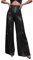 Dazzerake Damen-Glockenhose mit glitzernden Pailletten, hohe Taille, Palazzo mit breitem Bein, für die Diskothek der 70er Jahre, Clubwear, B Schwarz, M