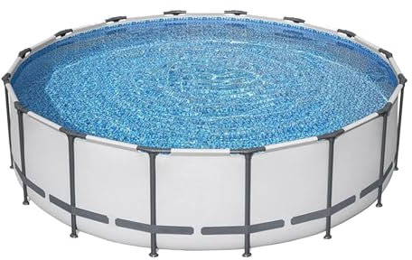 RASPIO Piscina Fuori Terra Rotonda, 366 cm x 100 cm, Vasca con Struttura in Acciaio, Vasca da Bagno Pieghevole Indipendente, per Adulti e Bambini (366 * 76cm)