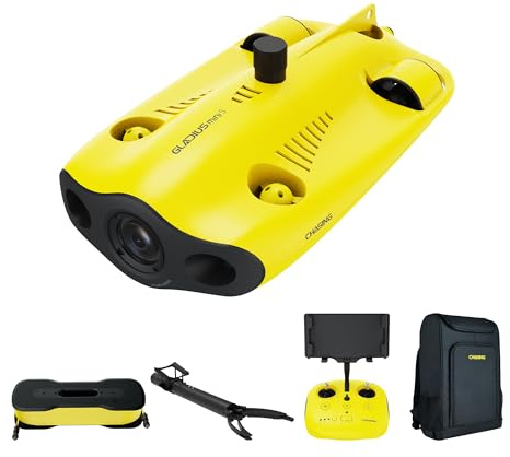 Chasing Gladius MINI S Upgraded Professional Underwater Camcorder Set with 4K Resolution + Anti-Vibration Camera Behold, Remote Control and App Remote, Avoid Technology