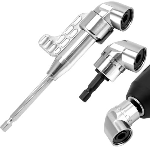 QWORK® 2 Pièces 105° renvoi d'angle visseuse avec Tige Hexagonale 1/4