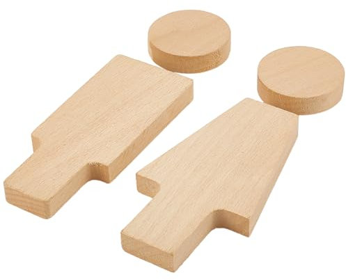 GORGECRAFT 1 Set 2 Pezzi in Legno WC Segno Uomini e Donne Bagno Segni Maschio Femmina Bagno Identificazione Toilette Simbolo Etichetta in Legno Porta Segni per Ufficio Aziende Ristoranti Parete Porta