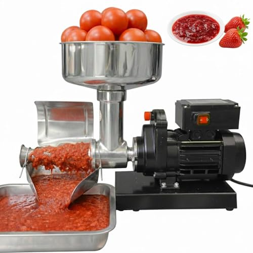 SQUEEZE master Electric Stainless Steel Jam Maker – Commercial Food Strainer & Sauce Maker with Adjustable Trough, Quiet Operation – Soft Fruit Processing Machine for Home & Restaurant Use