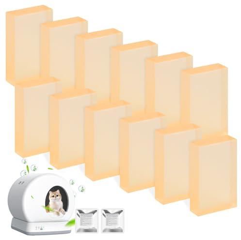 12 Pack Litter Box Deodorizer Compatible with MeoWant MW-SC01 / MW-SC02 / LB02 Self-Cleaning Cat Litter Boxes, 360° Odor Lock Cat Toilet Odor Eliminator Gel